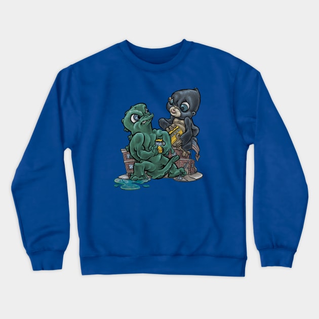 Zilla vs Kong Crewneck Sweatshirt by majanation